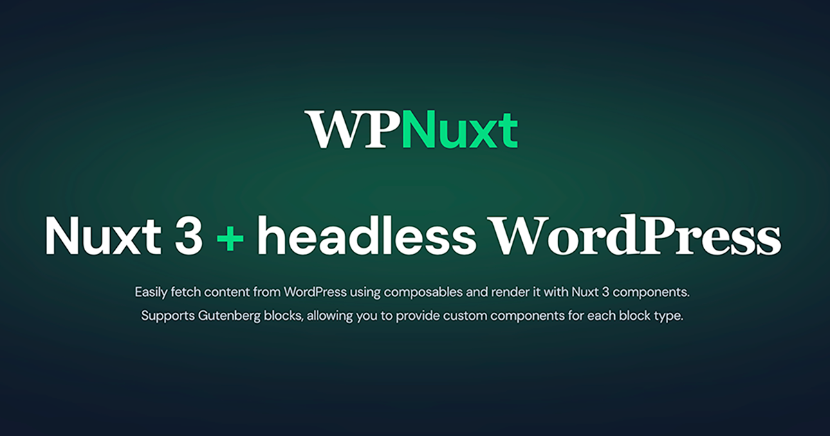 Hello WPNuxt!